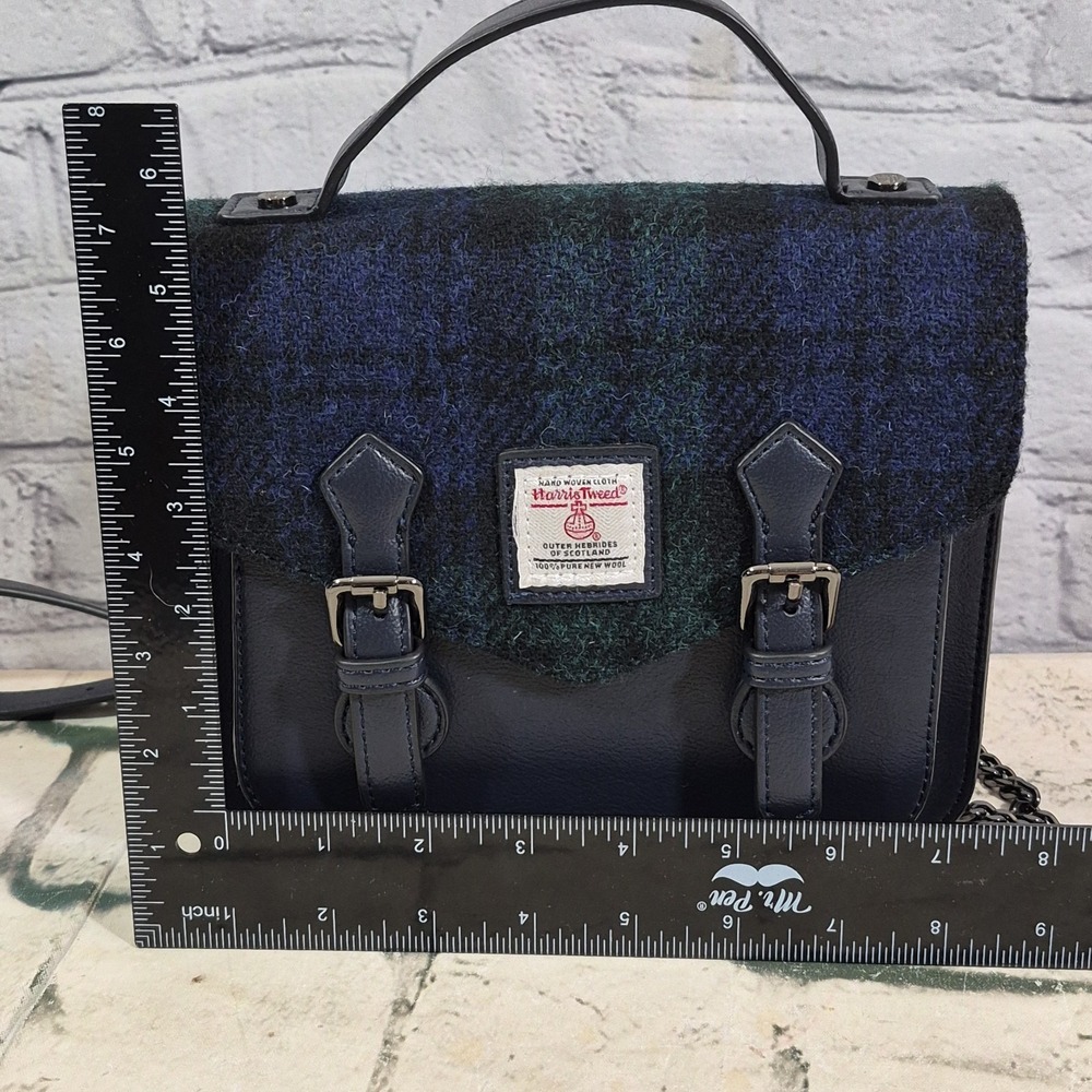 Islander Harris Tweed Mini Satchel Wool Scotland Black - Picture 9 of 9